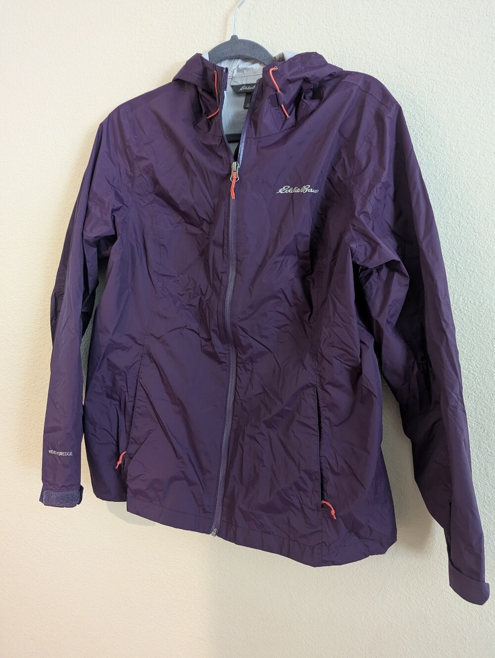 Eddie Bauer Women's Deep Purple Hooded Windbreaker Jacket